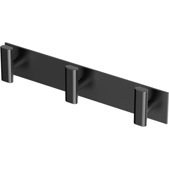 Elevate All Modern Décor Rectangle Triple Hook, Matte Black